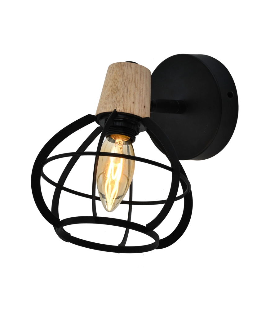 APPLIQUE "GINGER" METALLO NERO, E14